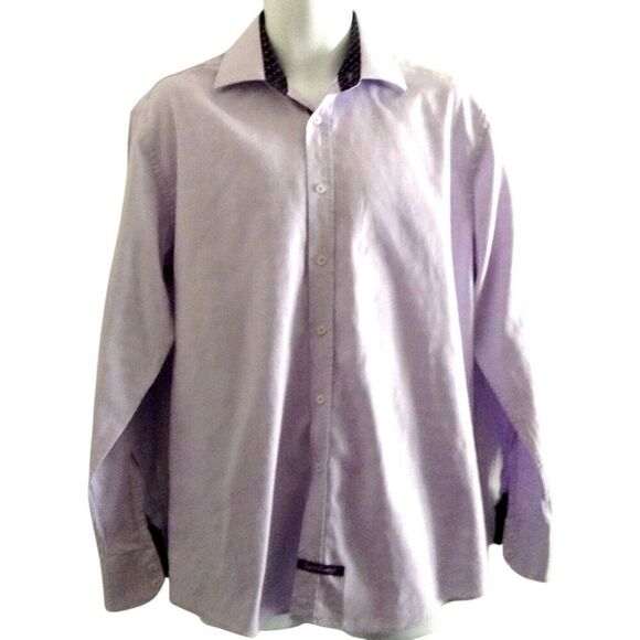 English Laundry Shirt Mens 16 34/35 Tone on Tone Purple Lavender Business Casual - Picture 1 of 4